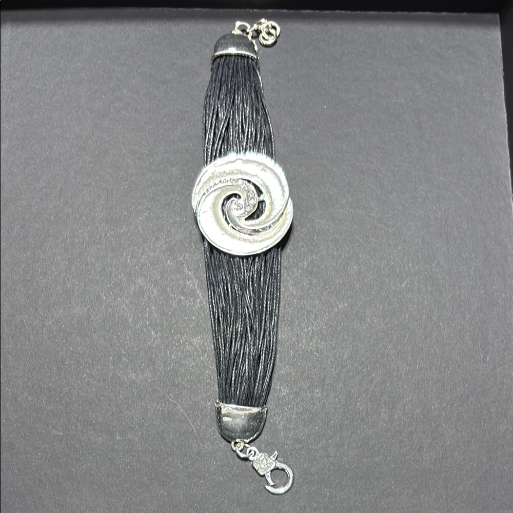 Elegant Silver and Black Women's Bracelet